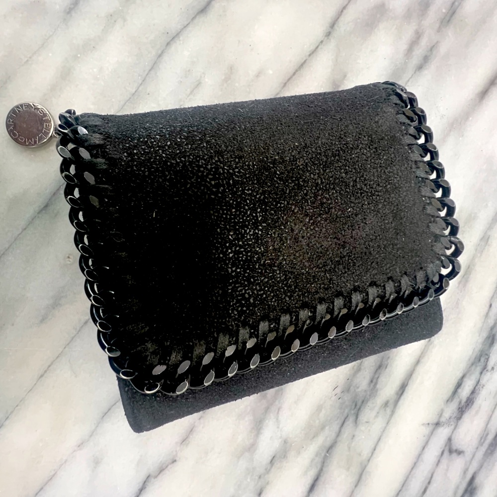 Iconic Stella McCartney Black on Black Falabella Wallet